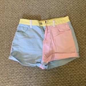 Forever 21 Pastel Color-block Shorts